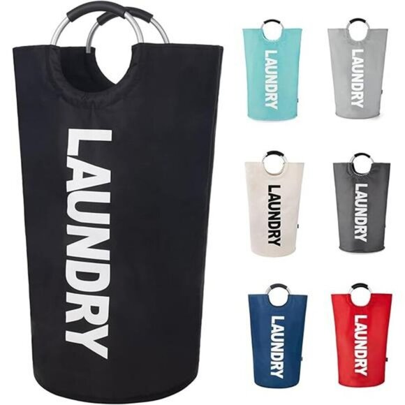 Large Laundry Hamper 90L Foldable Waterproof Clothes Basket with Handles - Picture 8 of 8